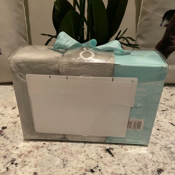 🔥 5/$25 Pearhead Baby Toddler Plush Milestone Age Blocks Gray / Grey - Picture 6 of 8